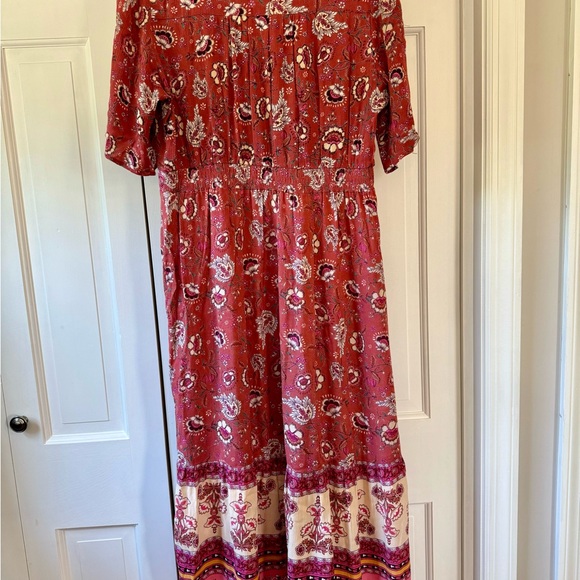 Knox Rose Target Short Sleeve Boho Floral Dress Antique Pink size Medium - Picture 10 of 10
